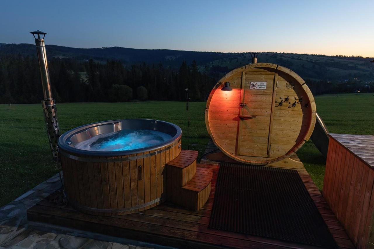 Witowianskie Domki Z Kominkiem, Jacuzzi I Sauna Dzianisz ภายนอก รูปภาพ