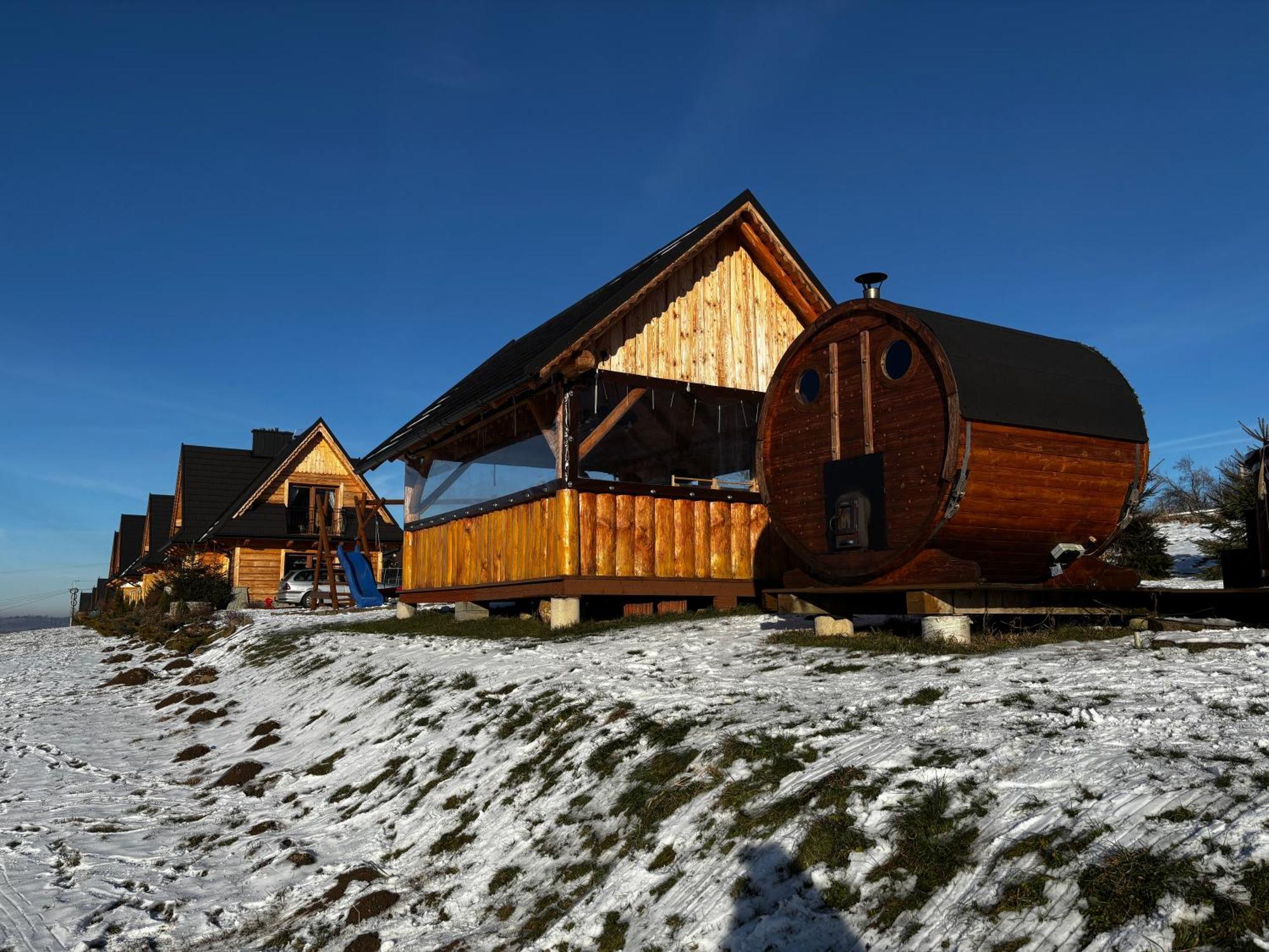 Witowianskie Domki Z Kominkiem, Jacuzzi I Sauna Dzianisz ภายนอก รูปภาพ