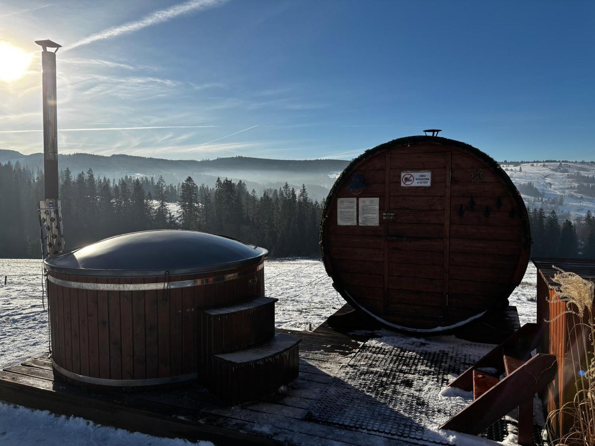 Witowianskie Domki Z Kominkiem, Jacuzzi I Sauna Dzianisz ภายนอก รูปภาพ